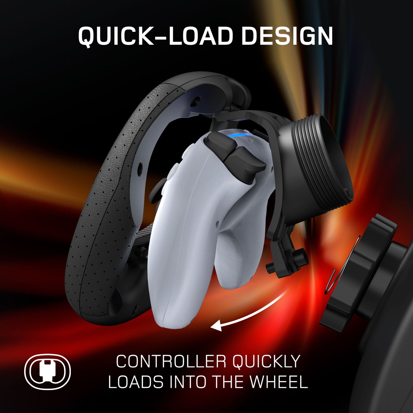 BASEKAMP AERO Racing Wheel Dock for DualSense Controllers - Gyro Racing - PS5, PC